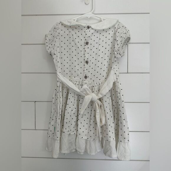 Well Dressed Wolf Girls Kids Size 6 White Black Star Dress Short Sleeve Collar - Picture 3 of 3